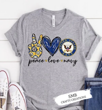 Load image into Gallery viewer, Peace Love Navy