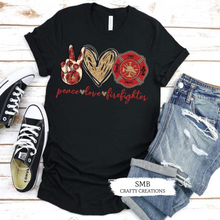 Load image into Gallery viewer, Peace Love Firefighter