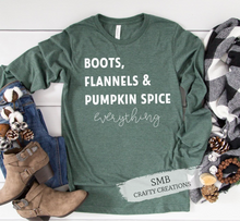 Load image into Gallery viewer, Boots Flannels Pumpkin Spice Everything