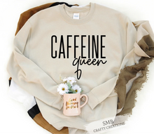 Load image into Gallery viewer, Caffeine Queen- Black Writing