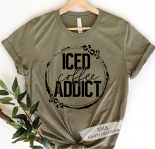 Load image into Gallery viewer, Iced Coffee Addict Leopard - Black Writing