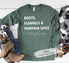 Load image into Gallery viewer, Boots Flannels Pumpkin Spice Everything
