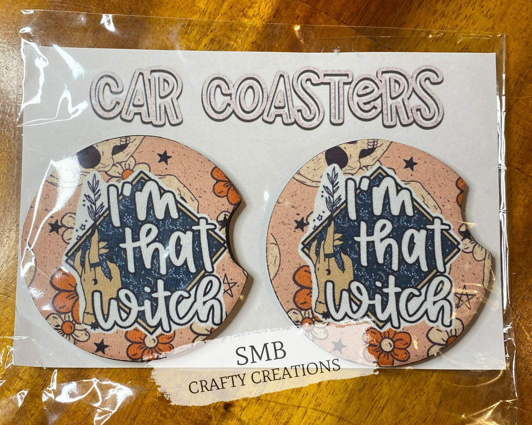 I’m That Witch Car Coasters